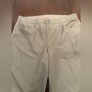 Chico’s Leather-like front & cloth back Classic Jeans